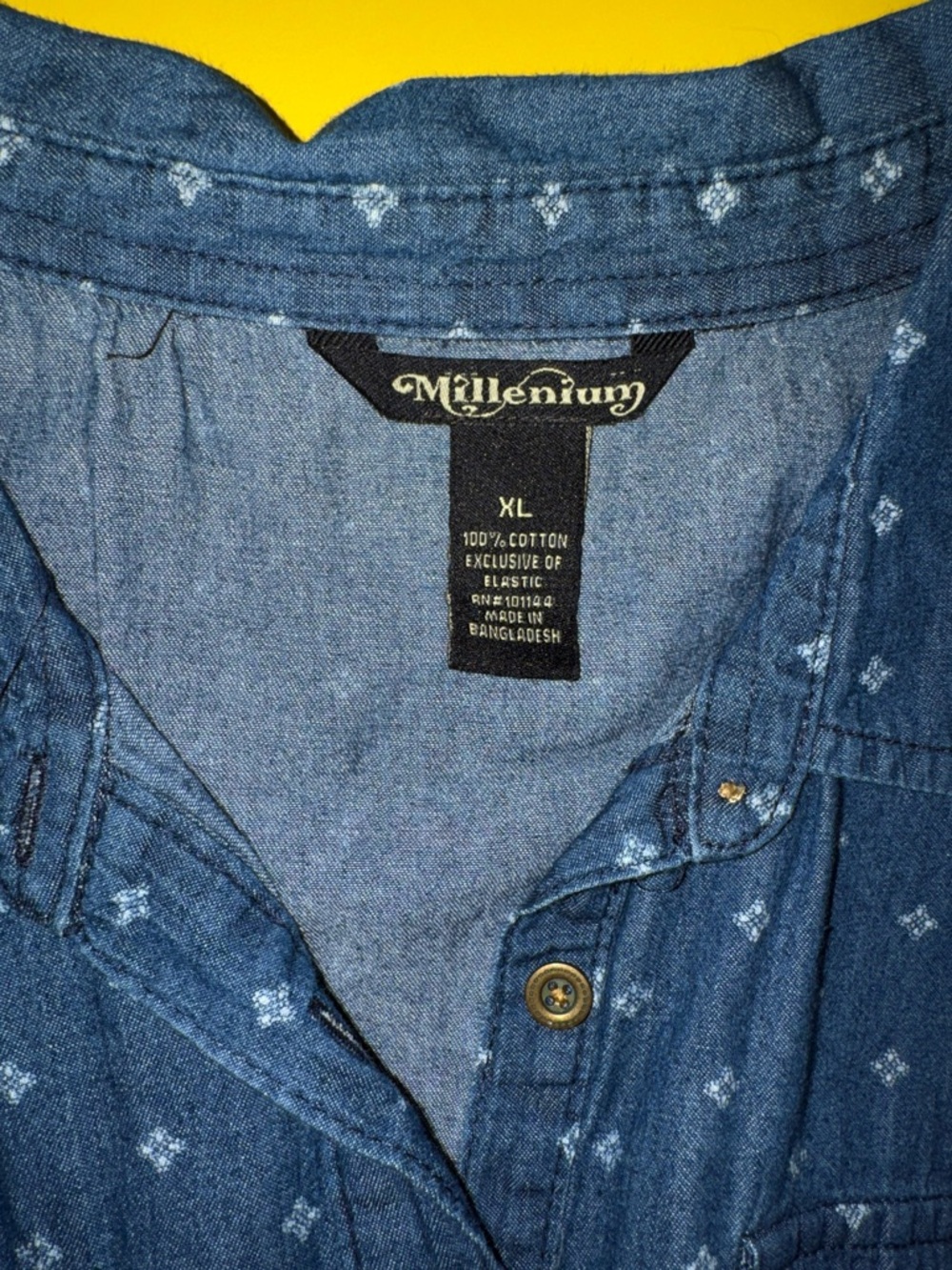 Millenium Denim Button-Front Midi Dress in Blue New Sz XL - Picture 5 of 6